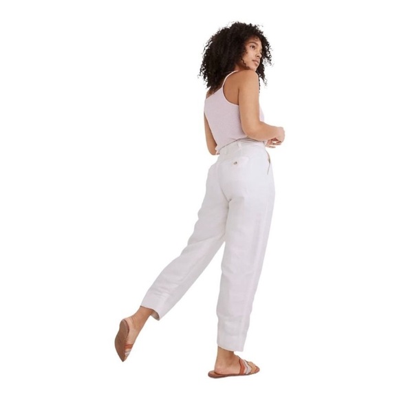 Madewell Pleated Taper Wide Leg Pants Linen - Picture 4 of 8